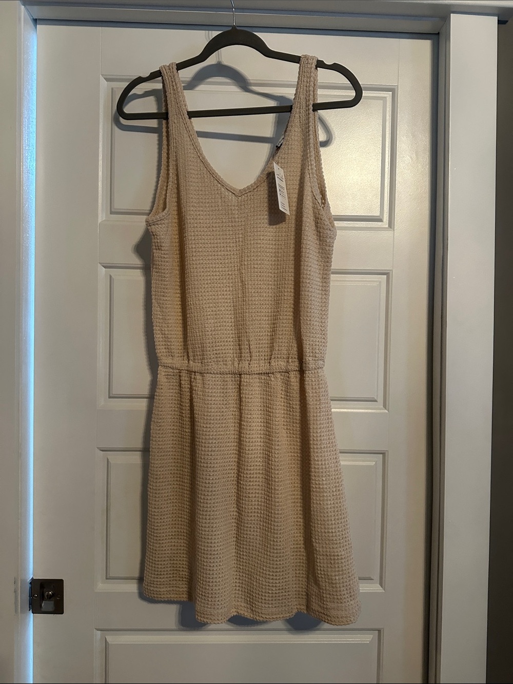 Cupshe Beige Waffle Knit Swim Coverup Dress